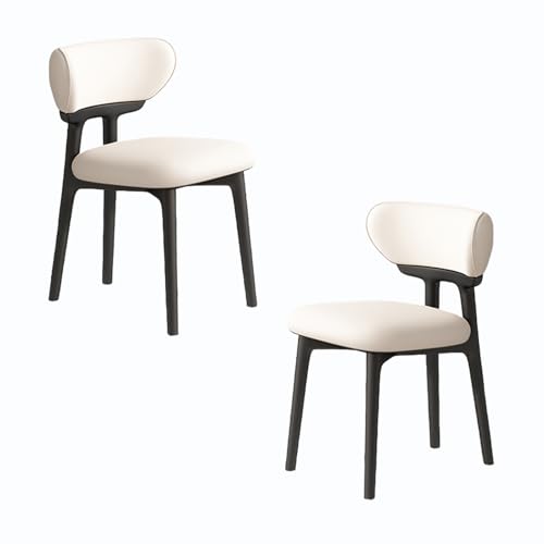 JSLJDM Esszimmerstuhl Moderner 4 Stück Set,Küchenstuhl mit Rückenlehne Polsterstühle mit Holzbeinen,Esszimmerstühle für Esszimmer Wohnzimmer Schlafzimmer Küche Rezeption(Weiß,2er Set) von JSLJDM