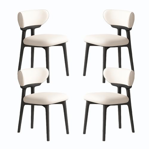 JSLJDM Esszimmerstuhl Moderner 4 Stück Set,Küchenstuhl mit Rückenlehne Polsterstühle mit Holzbeinen,Esszimmerstühle für Esszimmer Wohnzimmer Schlafzimmer Küche Rezeption(Weiß,2er Set) von JSLJDM