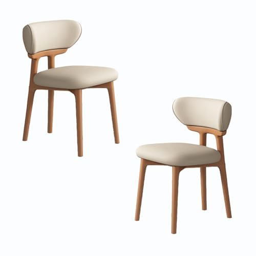 JSLJDM Esszimmerstuhl Moderner 4 Stück Set,Küchenstuhl mit Rückenlehne Polsterstühle mit Holzbeinen,Esszimmerstühle für Esszimmer Wohnzimmer Schlafzimmer Küche Rezeption(Weiß,2er Set) von JSLJDM
