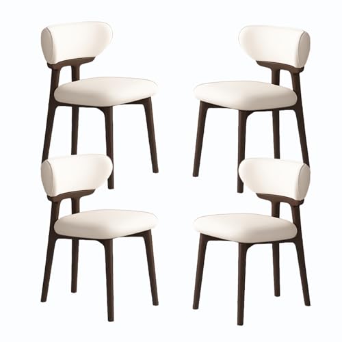 JSLJDM Esszimmerstuhl Moderner 4 Stück Set,Küchenstuhl mit Rückenlehne Polsterstühle mit Holzbeinen,Esszimmerstühle für Esszimmer Wohnzimmer Schlafzimmer Küche Rezeption(Weiß,2er Set) von JSLJDM