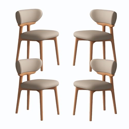 JSLJDM Esszimmerstuhl Moderner 4 Stück Set,Küchenstuhl mit Rückenlehne Polsterstühle mit Holzbeinen,Esszimmerstühle für Esszimmer Wohnzimmer Schlafzimmer Küche Rezeption(Weiß,2er Set) von JSLJDM