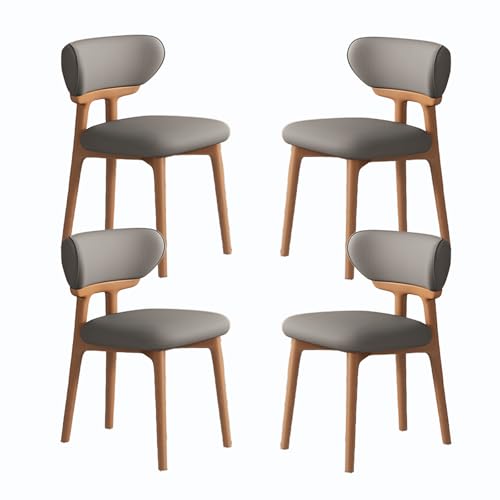 JSLJDM Esszimmerstuhl Moderner 4 Stück Set,Küchenstuhl mit Rückenlehne Polsterstühle mit Holzbeinen,Esszimmerstühle für Esszimmer Wohnzimmer Schlafzimmer Küche Rezeption(Weiß,2er Set) von JSLJDM