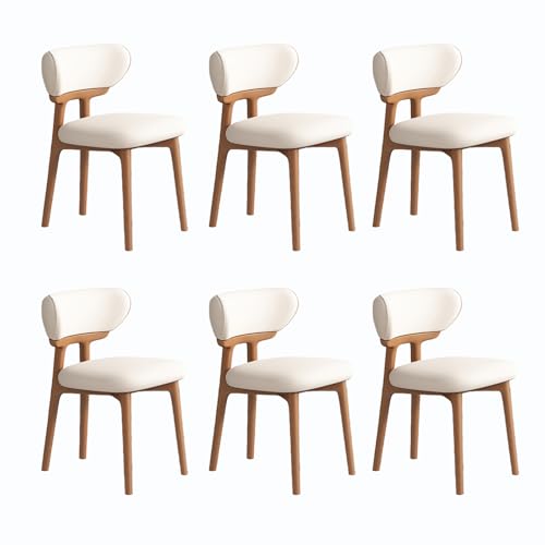 JSLJDM Esszimmerstuhl Moderner 4 Stück Set,Küchenstuhl mit Rückenlehne Polsterstühle mit Holzbeinen,Esszimmerstühle für Esszimmer Wohnzimmer Schlafzimmer Küche Rezeption(Weiß,2er Set) von JSLJDM