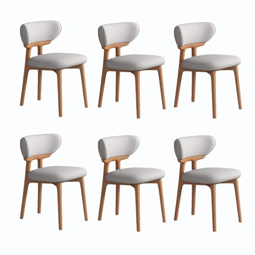 JSLJDM Esszimmerstuhl Moderner 4 Stück Set,Küchenstuhl mit Rückenlehne Polsterstühle mit Holzbeinen,Esszimmerstühle für Esszimmer Wohnzimmer Schlafzimmer Küche Rezeption(Weiß,2er Set) von JSLJDM