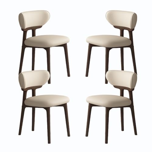 JSLJDM Esszimmerstuhl Moderner 4 Stück Set,Küchenstuhl mit Rückenlehne Polsterstühle mit Holzbeinen,Esszimmerstühle für Esszimmer Wohnzimmer Schlafzimmer Küche Rezeption(Weiß,2er Set) von JSLJDM