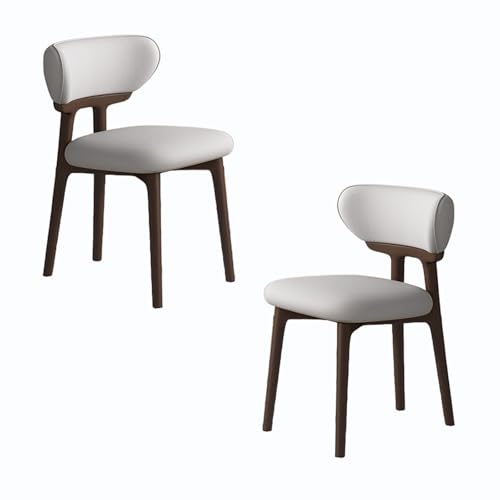 JSLJDM Esszimmerstuhl Moderner 4 Stück Set,Küchenstuhl mit Rückenlehne Polsterstühle mit Holzbeinen,Esszimmerstühle für Esszimmer Wohnzimmer Schlafzimmer Küche Rezeption(Weiß,2er Set) von JSLJDM