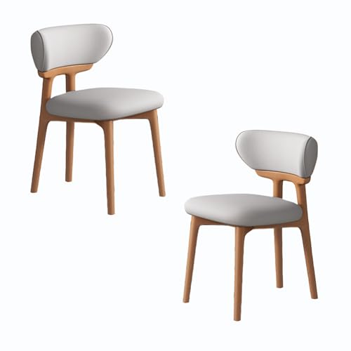 JSLJDM Esszimmerstuhl Moderner 4 Stück Set,Küchenstuhl mit Rückenlehne Polsterstühle mit Holzbeinen,Esszimmerstühle für Esszimmer Wohnzimmer Schlafzimmer Küche Rezeption(Weiß,2er Set) von JSLJDM