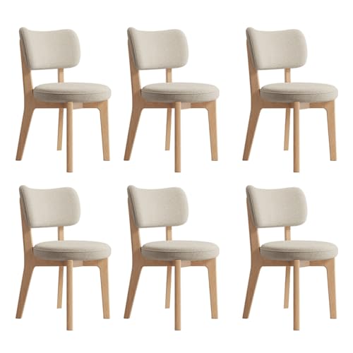 JSLJDM Esszimmerstuhl Moderner 4 Stück Set,Küchenstuhl mit Rückenlehne Polsterstühle mit Holzbeinen,Esszimmerstühle für Esszimmer Wohnzimmer Schlafzimmer Küche Rezeption(Weiß,2er Set) von JSLJDM