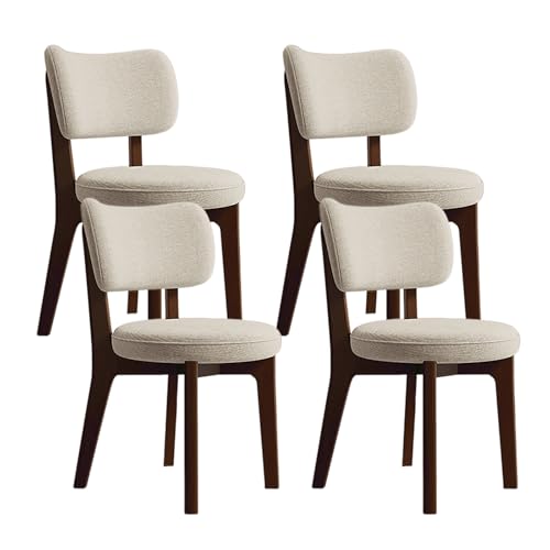 JSLJDM Esszimmerstuhl Moderner 4 Stück Set,Küchenstuhl mit Rückenlehne Polsterstühle mit Holzbeinen,Esszimmerstühle für Esszimmer Wohnzimmer Schlafzimmer Küche Rezeption(Weiß,2er Set) von JSLJDM