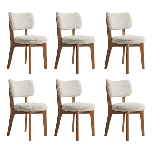 JSLJDM Esszimmerstuhl Moderner 4 Stück Set,Küchenstuhl mit Rückenlehne Polsterstühle mit Holzbeinen,Esszimmerstühle für Esszimmer Wohnzimmer Schlafzimmer Küche Rezeption(Weiß,2er Set) von JSLJDM