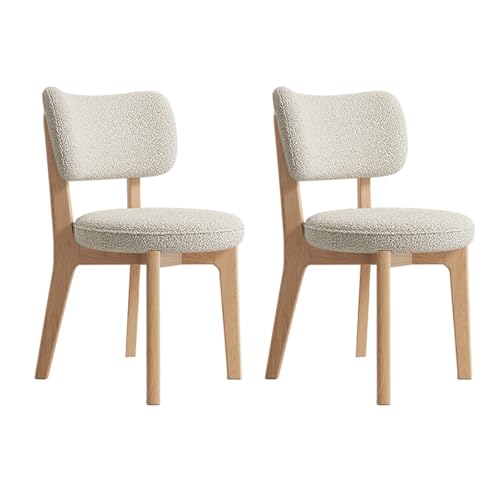 JSLJDM Esszimmerstuhl Moderner 4 Stück Set,Küchenstuhl mit Rückenlehne Polsterstühle mit Holzbeinen,Esszimmerstühle für Esszimmer Wohnzimmer Schlafzimmer Küche Rezeption(Weiß,2er Set) von JSLJDM