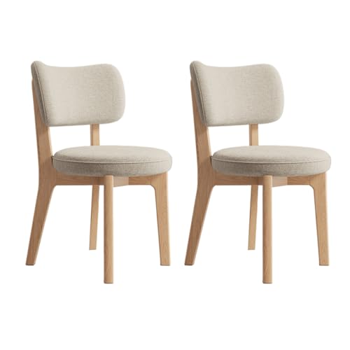 JSLJDM Esszimmerstuhl Moderner 4 Stück Set,Küchenstuhl mit Rückenlehne Polsterstühle mit Holzbeinen,Esszimmerstühle für Esszimmer Wohnzimmer Schlafzimmer Küche Rezeption(Weiß,2er Set) von JSLJDM