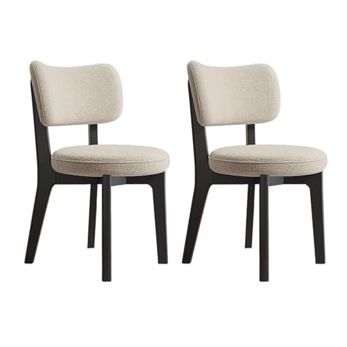 JSLJDM Esszimmerstuhl Moderner 4 Stück Set,Küchenstuhl mit Rückenlehne Polsterstühle mit Holzbeinen,Esszimmerstühle für Esszimmer Wohnzimmer Schlafzimmer Küche Rezeption(Weiß,2er Set) von JSLJDM
