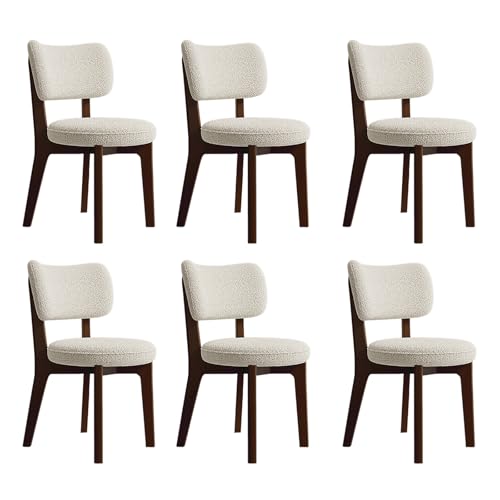 JSLJDM Esszimmerstuhl Moderner 4 Stück Set,Küchenstuhl mit Rückenlehne Polsterstühle mit Holzbeinen,Esszimmerstühle für Esszimmer Wohnzimmer Schlafzimmer Küche Rezeption(Weiß,2er Set) von JSLJDM
