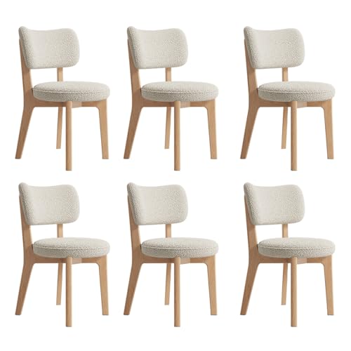 JSLJDM Esszimmerstuhl Moderner 4 Stück Set,Küchenstuhl mit Rückenlehne Polsterstühle mit Holzbeinen,Esszimmerstühle für Esszimmer Wohnzimmer Schlafzimmer Küche Rezeption(Weiß,2er Set) von JSLJDM