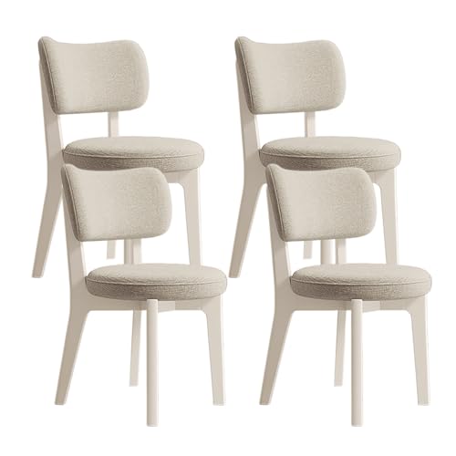 JSLJDM Esszimmerstuhl Moderner 4 Stück Set,Küchenstuhl mit Rückenlehne Polsterstühle mit Holzbeinen,Esszimmerstühle für Esszimmer Wohnzimmer Schlafzimmer Küche Rezeption(Weiß,2er Set) von JSLJDM