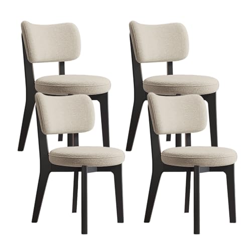 JSLJDM Esszimmerstuhl Moderner 4 Stück Set,Küchenstuhl mit Rückenlehne Polsterstühle mit Holzbeinen,Esszimmerstühle für Esszimmer Wohnzimmer Schlafzimmer Küche Rezeption(Weiß,2er Set) von JSLJDM