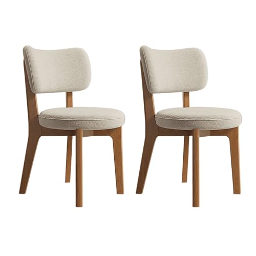 JSLJDM Esszimmerstuhl Moderner 4 Stück Set,Küchenstuhl mit Rückenlehne Polsterstühle mit Holzbeinen,Esszimmerstühle für Esszimmer Wohnzimmer Schlafzimmer Küche Rezeption(Weiß,2er Set) von JSLJDM
