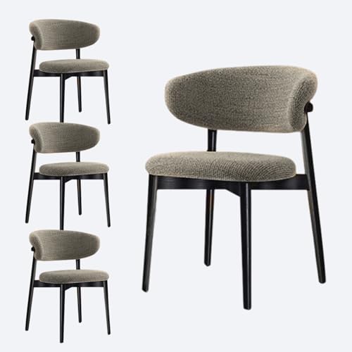 JSLJDM Esszimmerstuhl Moderner 4 Stück Set,Küchenstuhl mit Rückenlehne Polsterstühle mit Holzbeinen,Esszimmerstühle für Esszimmer Wohnzimmer Schlafzimmer Küche Rezeption(Weiß,2er Set) von JSLJDM