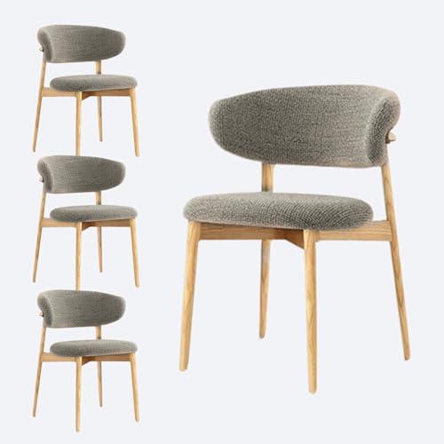 JSLJDM Esszimmerstuhl Moderner 4 Stück Set,Küchenstuhl mit Rückenlehne Polsterstühle mit Holzbeinen,Esszimmerstühle für Esszimmer Wohnzimmer Schlafzimmer Küche Rezeption(Weiß,2er Set) von JSLJDM