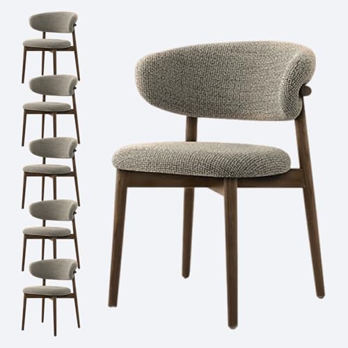 JSLJDM Esszimmerstuhl Moderner 4 Stück Set,Küchenstuhl mit Rückenlehne Polsterstühle mit Holzbeinen,Esszimmerstühle für Esszimmer Wohnzimmer Schlafzimmer Küche Rezeption(Weiß,2er Set) von JSLJDM