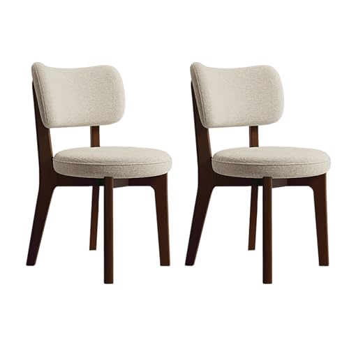 JSLJDM Esszimmerstuhl Moderner 4 Stück Set,Küchenstuhl mit Rückenlehne Polsterstühle mit Holzbeinen,Esszimmerstühle für Esszimmer Wohnzimmer Schlafzimmer Küche Rezeption(Weiß,2er Set) von JSLJDM