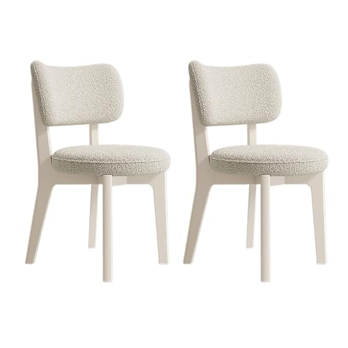 JSLJDM Esszimmerstuhl Moderner 4 Stück Set,Küchenstuhl mit Rückenlehne Polsterstühle mit Holzbeinen,Esszimmerstühle für Esszimmer Wohnzimmer Schlafzimmer Küche Rezeption(Weiß,2er Set) von JSLJDM