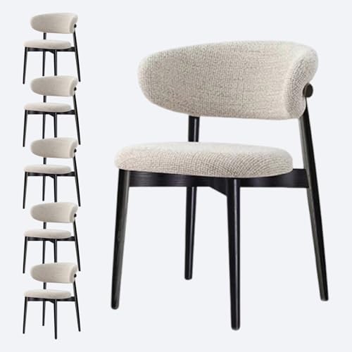 JSLJDM Esszimmerstuhl Moderner 4 Stück Set,Küchenstuhl mit Rückenlehne Polsterstühle mit Holzbeinen,Esszimmerstühle für Esszimmer Wohnzimmer Schlafzimmer Küche Rezeption(Weiß,2er Set) von JSLJDM