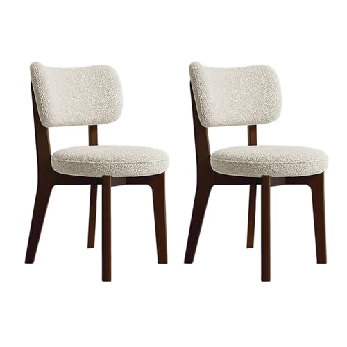 JSLJDM Esszimmerstuhl Moderner 4 Stück Set,Küchenstuhl mit Rückenlehne Polsterstühle mit Holzbeinen,Esszimmerstühle für Esszimmer Wohnzimmer Schlafzimmer Küche Rezeption(Weiß,2er Set) von JSLJDM