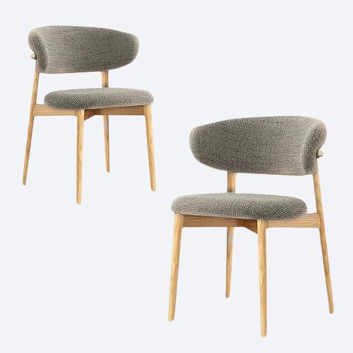 JSLJDM Esszimmerstuhl Moderner 4 Stück Set,Küchenstuhl mit Rückenlehne Polsterstühle mit Holzbeinen,Esszimmerstühle für Esszimmer Wohnzimmer Schlafzimmer Küche Rezeption(Weiß,2er Set) von JSLJDM