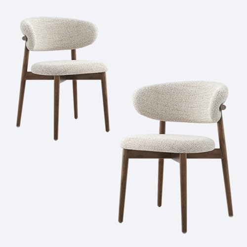 JSLJDM Esszimmerstuhl Moderner 4 Stück Set,Küchenstuhl mit Rückenlehne Polsterstühle mit Holzbeinen,Esszimmerstühle für Esszimmer Wohnzimmer Schlafzimmer Küche Rezeption(Weiß,2er Set) von JSLJDM
