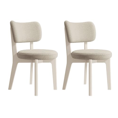JSLJDM Esszimmerstuhl Moderner 4 Stück Set,Küchenstuhl mit Rückenlehne Polsterstühle mit Holzbeinen,Esszimmerstühle für Esszimmer Wohnzimmer Schlafzimmer Küche Rezeption(Weiß,2er Set) von JSLJDM