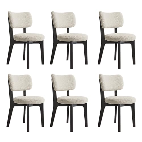 JSLJDM Esszimmerstuhl Moderner 4 Stück Set,Küchenstuhl mit Rückenlehne Polsterstühle mit Holzbeinen,Esszimmerstühle für Esszimmer Wohnzimmer Schlafzimmer Küche Rezeption(Weiß,2er Set) von JSLJDM