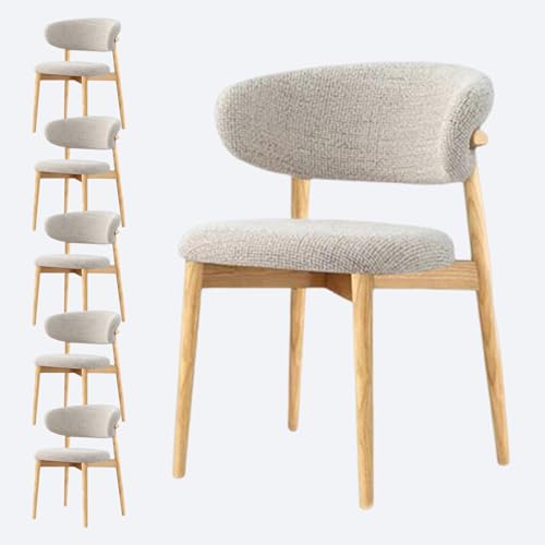 JSLJDM Esszimmerstuhl Moderner 4 Stück Set,Küchenstuhl mit Rückenlehne Polsterstühle mit Holzbeinen,Esszimmerstühle für Esszimmer Wohnzimmer Schlafzimmer Küche Rezeption(Weiß,2er Set) von JSLJDM