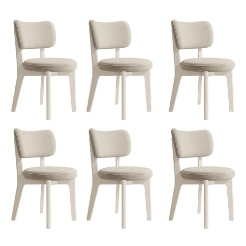 JSLJDM Esszimmerstuhl Moderner 4 Stück Set,Küchenstuhl mit Rückenlehne Polsterstühle mit Holzbeinen,Esszimmerstühle für Esszimmer Wohnzimmer Schlafzimmer Küche Rezeption(Weiß,2er Set) von JSLJDM