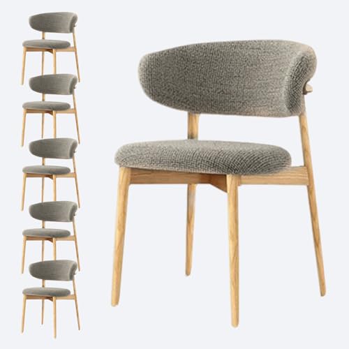 JSLJDM Esszimmerstuhl Moderner 4 Stück Set,Küchenstuhl mit Rückenlehne Polsterstühle mit Holzbeinen,Esszimmerstühle für Esszimmer Wohnzimmer Schlafzimmer Küche Rezeption(Weiß,2er Set) von JSLJDM