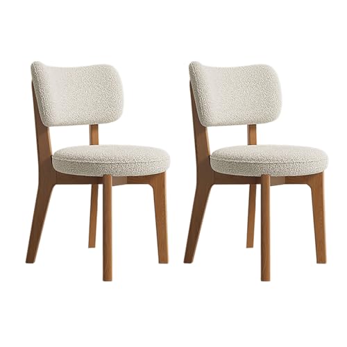 JSLJDM Esszimmerstuhl Moderner 4 Stück Set,Küchenstuhl mit Rückenlehne Polsterstühle mit Holzbeinen,Esszimmerstühle für Esszimmer Wohnzimmer Schlafzimmer Küche Rezeption(Weiß,2er Set) von JSLJDM