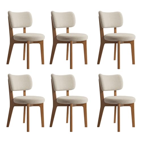 JSLJDM Esszimmerstuhl Moderner 4 Stück Set,Küchenstuhl mit Rückenlehne Polsterstühle mit Holzbeinen,Esszimmerstühle für Esszimmer Wohnzimmer Schlafzimmer Küche Rezeption(Weiß,2er Set) von JSLJDM