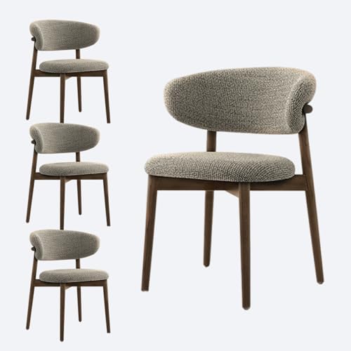 JSLJDM Esszimmerstuhl Moderner 4 Stück Set,Küchenstuhl mit Rückenlehne Polsterstühle mit Holzbeinen,Esszimmerstühle für Esszimmer Wohnzimmer Schlafzimmer Küche Rezeption(Weiß,2er Set) von JSLJDM