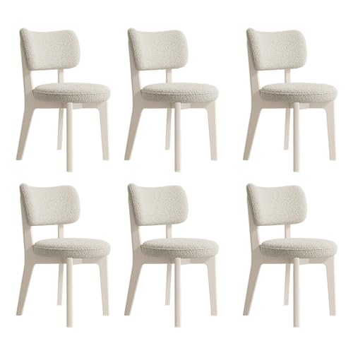 JSLJDM Esszimmerstuhl Moderner 4 Stück Set,Küchenstuhl mit Rückenlehne Polsterstühle mit Holzbeinen,Esszimmerstühle für Esszimmer Wohnzimmer Schlafzimmer Küche Rezeption(Weiß,2er Set) von JSLJDM