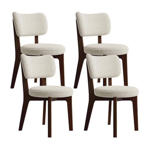 JSLJDM Esszimmerstuhl Moderner 4 Stück Set,Küchenstuhl mit Rückenlehne Polsterstühle mit Holzbeinen,Esszimmerstühle für Esszimmer Wohnzimmer Schlafzimmer Küche Rezeption(Weiß,2er Set) von JSLJDM