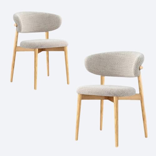 JSLJDM Esszimmerstuhl Moderner 4 Stück Set,Küchenstuhl mit Rückenlehne Polsterstühle mit Holzbeinen,Esszimmerstühle für Esszimmer Wohnzimmer Schlafzimmer Küche Rezeption(Weiß,2er Set) von JSLJDM