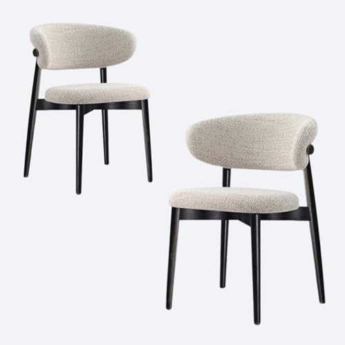 JSLJDM Esszimmerstuhl Moderner 4 Stück Set,Küchenstuhl mit Rückenlehne Polsterstühle mit Holzbeinen,Esszimmerstühle für Esszimmer Wohnzimmer Schlafzimmer Küche Rezeption(Weiß,2er Set) von JSLJDM