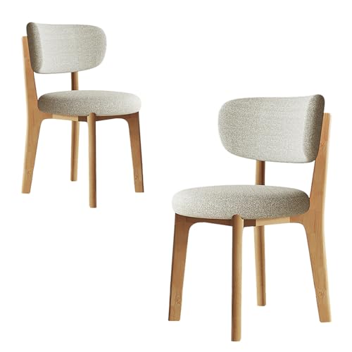 JSLJDM Esszimmerstuhl Moderner 4 Stück Set,Küchenstuhl mit Rückenlehne Polsterstühle mit Holzbeinen,Esszimmerstühle für Esszimmer Wohnzimmer Schlafzimmer Küche Rezeption(Weiß,2er Set) von JSLJDM