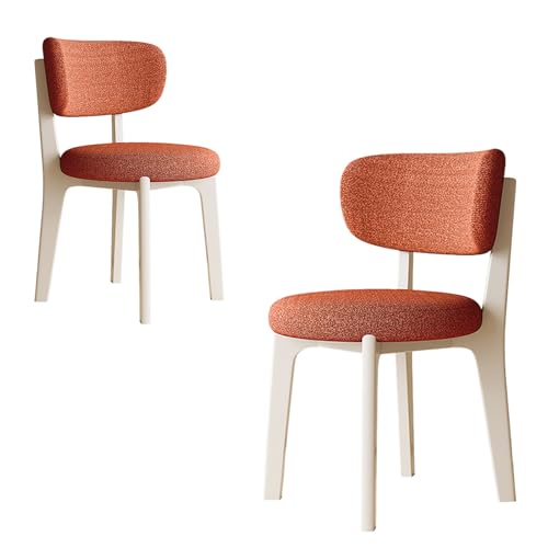 JSLJDM Esszimmerstuhl Moderner 4 Stück Set,Küchenstuhl mit Rückenlehne Polsterstühle mit Holzbeinen,Esszimmerstühle für Esszimmer Wohnzimmer Schlafzimmer Küche Rezeption(Weiß,2er Set) von JSLJDM