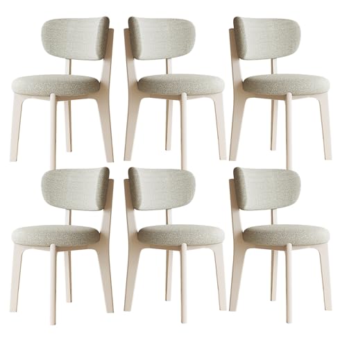 JSLJDM Esszimmerstuhl Moderner 4 Stück Set,Küchenstuhl mit Rückenlehne Polsterstühle mit Holzbeinen,Esszimmerstühle für Esszimmer Wohnzimmer Schlafzimmer Küche Rezeption(Weiß,2er Set) von JSLJDM