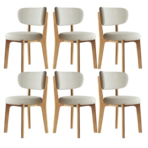 JSLJDM Esszimmerstuhl Moderner 4 Stück Set,Küchenstuhl mit Rückenlehne Polsterstühle mit Holzbeinen,Esszimmerstühle für Esszimmer Wohnzimmer Schlafzimmer Küche Rezeption(Weiß,2er Set) von JSLJDM