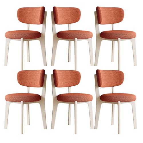 JSLJDM Esszimmerstuhl Moderner 4 Stück Set,Küchenstuhl mit Rückenlehne Polsterstühle mit Holzbeinen,Esszimmerstühle für Esszimmer Wohnzimmer Schlafzimmer Küche Rezeption(Weiß,2er Set) von JSLJDM