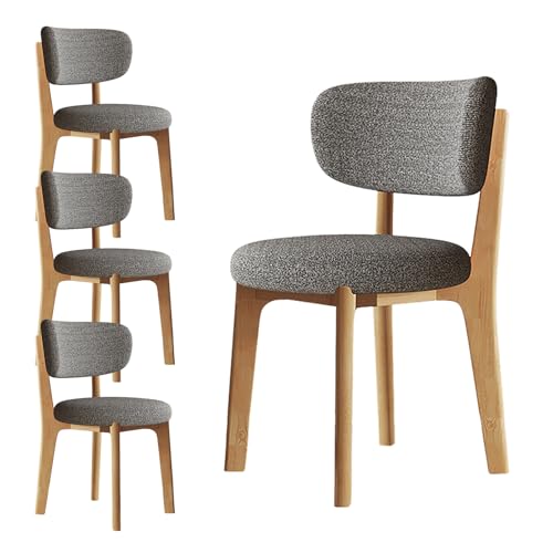 JSLJDM Esszimmerstuhl Moderner 4 Stück Set,Küchenstuhl mit Rückenlehne Polsterstühle mit Holzbeinen,Esszimmerstühle für Esszimmer Wohnzimmer Schlafzimmer Küche Rezeption(Weiß,2er Set) von JSLJDM