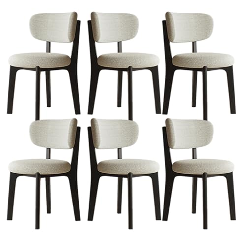 JSLJDM Esszimmerstuhl Moderner 4 Stück Set,Küchenstuhl mit Rückenlehne Polsterstühle mit Holzbeinen,Esszimmerstühle für Esszimmer Wohnzimmer Schlafzimmer Küche Rezeption(Weiß,2er Set) von JSLJDM